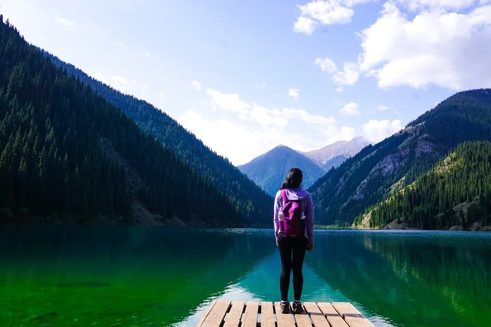 Beautiful Kolsai Lake alpine scenery